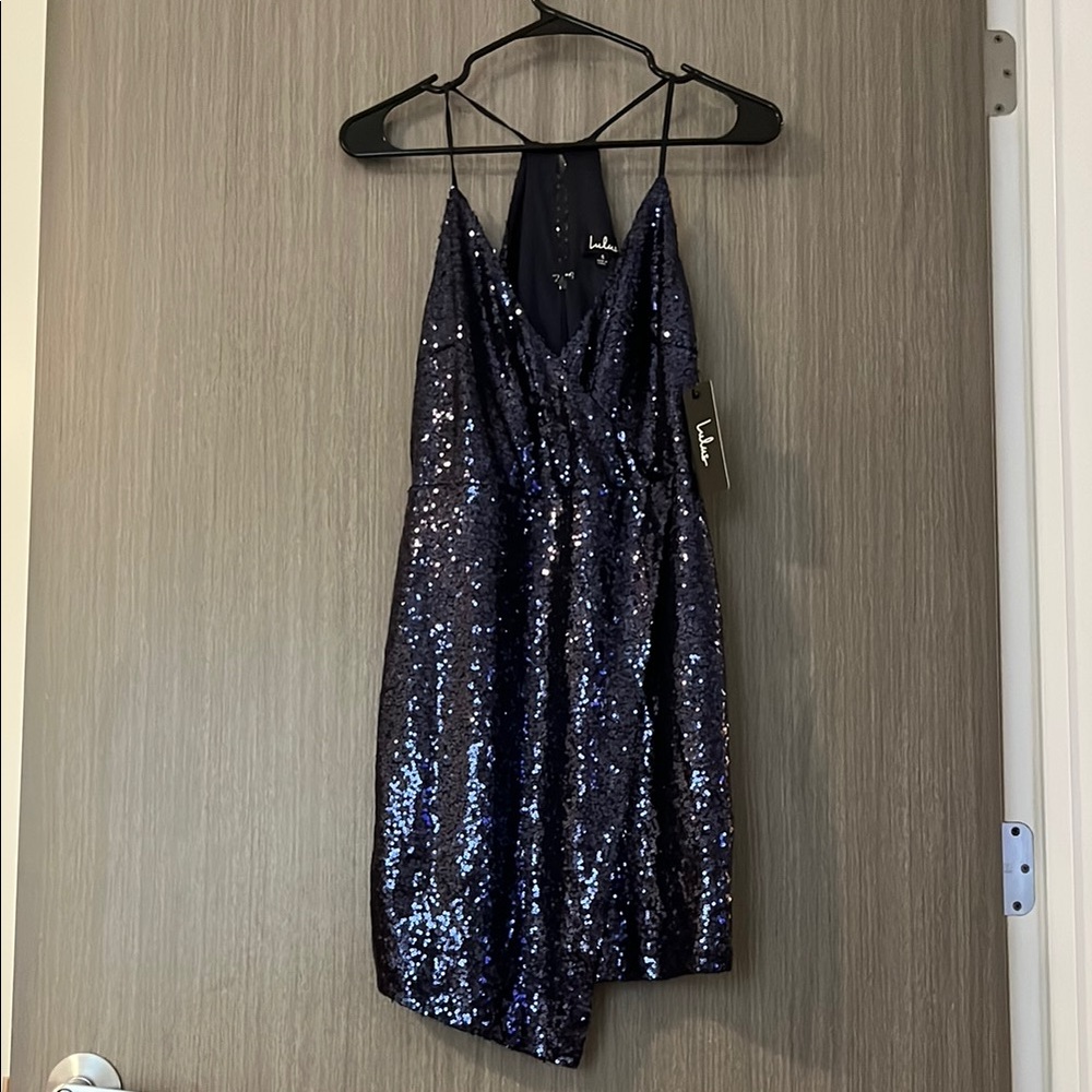 Lulu's Midnight Blue Sequin Gown